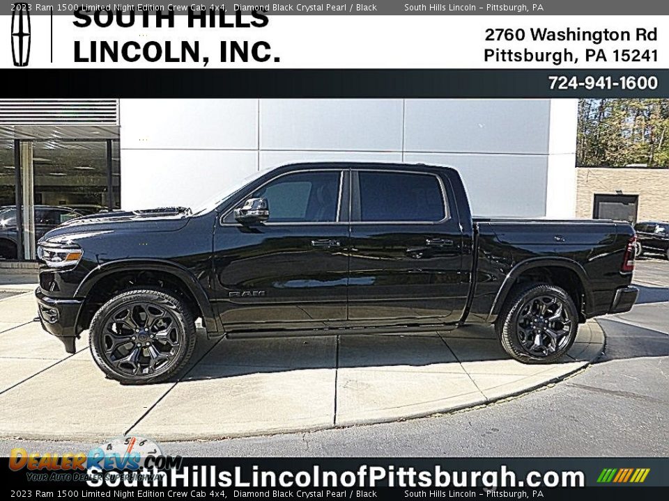 2023 Ram 1500 Limited Night Edition Crew Cab 4x4 Diamond Black Crystal Pearl / Black Photo #1