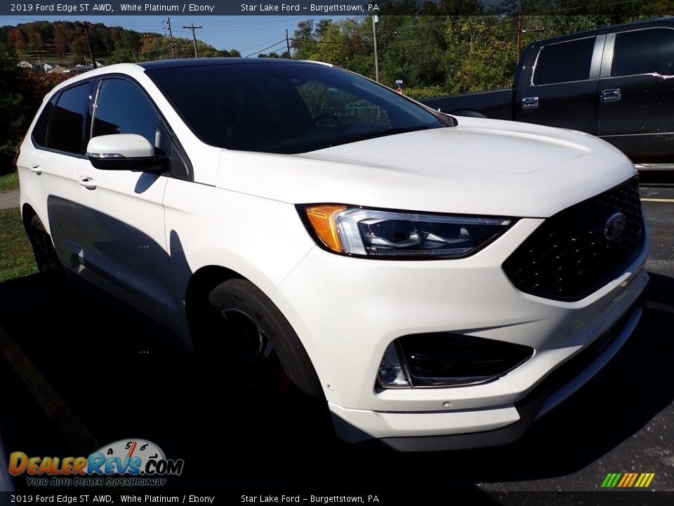 2019 Ford Edge ST AWD White Platinum / Ebony Photo #4