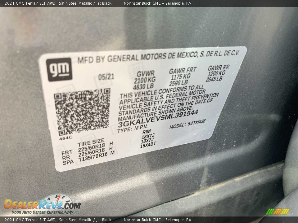 2021 GMC Terrain SLT AWD Satin Steel Metallic / Jet Black Photo #33