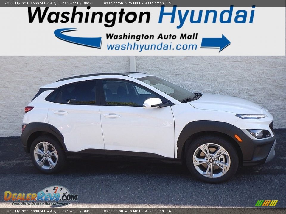 2023 Hyundai Kona SEL AWD Lunar White / Black Photo #2