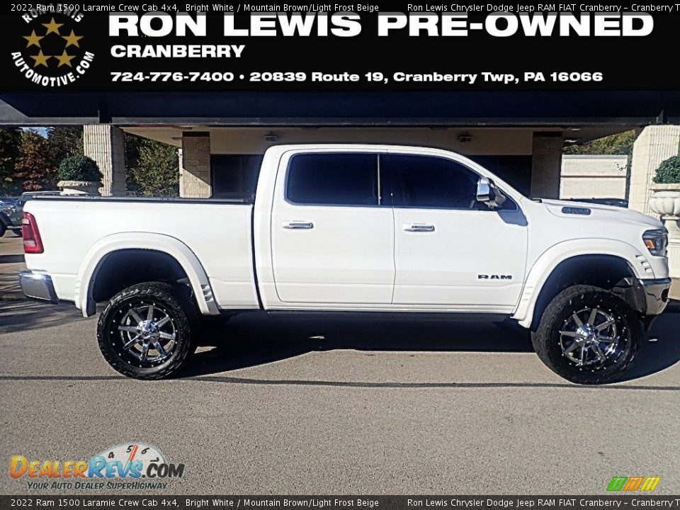 2022 Ram 1500 Laramie Crew Cab 4x4 Bright White / Mountain Brown/Light Frost Beige Photo #1