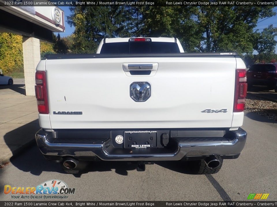 2022 Ram 1500 Laramie Crew Cab 4x4 Bright White / Mountain Brown/Light Frost Beige Photo #3