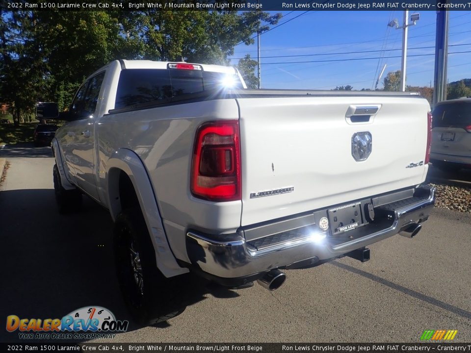 2022 Ram 1500 Laramie Crew Cab 4x4 Bright White / Mountain Brown/Light Frost Beige Photo #4