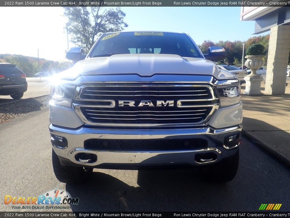 2022 Ram 1500 Laramie Crew Cab 4x4 Bright White / Mountain Brown/Light Frost Beige Photo #6