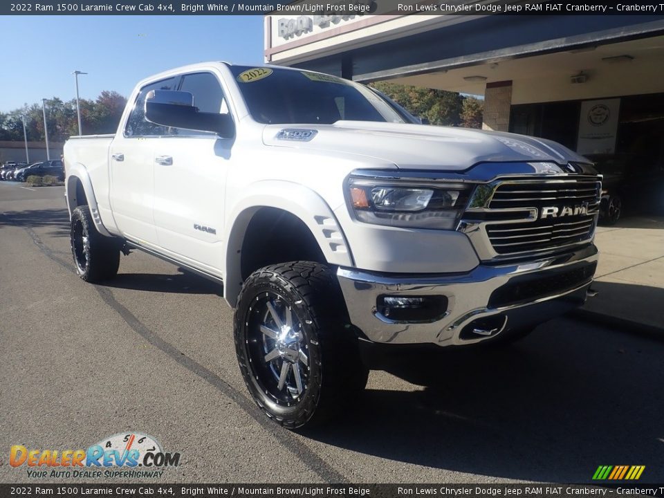 2022 Ram 1500 Laramie Crew Cab 4x4 Bright White / Mountain Brown/Light Frost Beige Photo #7