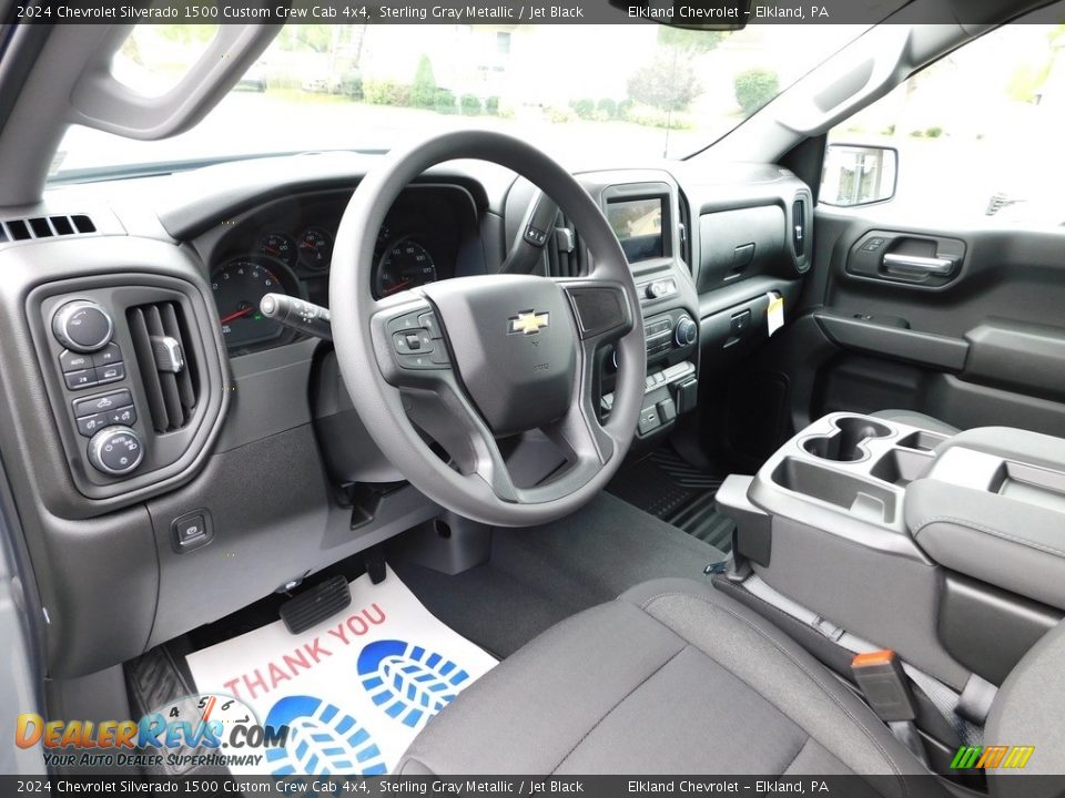 Jet Black Interior - 2024 Chevrolet Silverado 1500 Custom Crew Cab 4x4 Photo #21