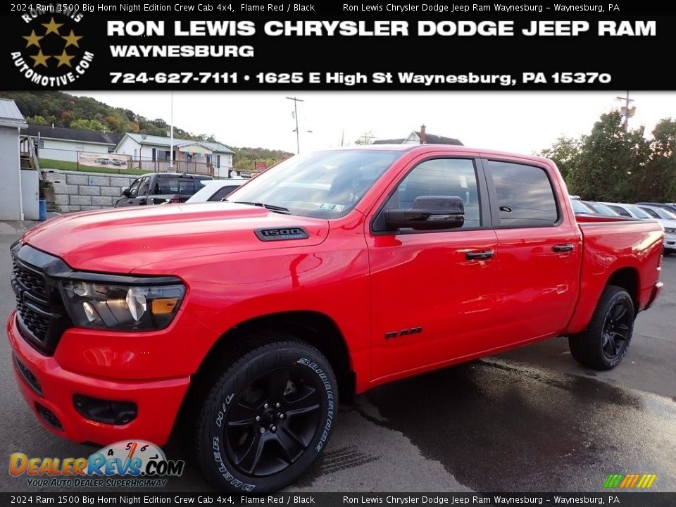 2024 Ram 1500 Big Horn Night Edition Crew Cab 4x4 Flame Red / Black Photo #1