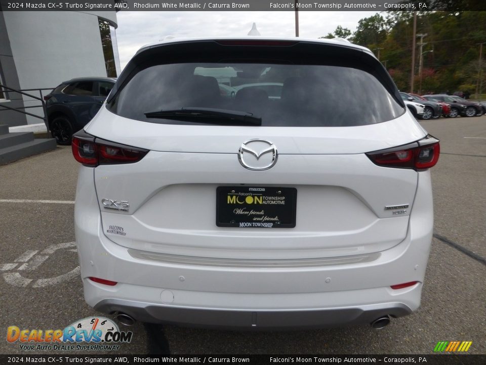 2024 Mazda CX-5 Turbo Signature AWD Rhodium White Metallic / Caturra Brown Photo #3