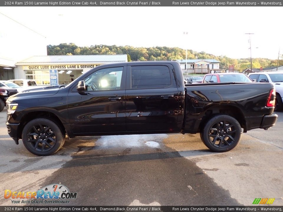 2024 Ram 1500 Laramie Night Edition Crew Cab 4x4 Diamond Black Crystal Pearl / Black Photo #2