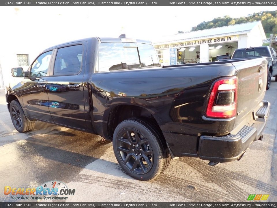 2024 Ram 1500 Laramie Night Edition Crew Cab 4x4 Diamond Black Crystal Pearl / Black Photo #3