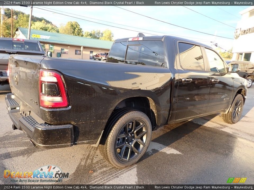 2024 Ram 1500 Laramie Night Edition Crew Cab 4x4 Diamond Black Crystal Pearl / Black Photo #6