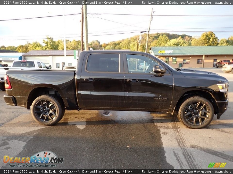 2024 Ram 1500 Laramie Night Edition Crew Cab 4x4 Diamond Black Crystal Pearl / Black Photo #7