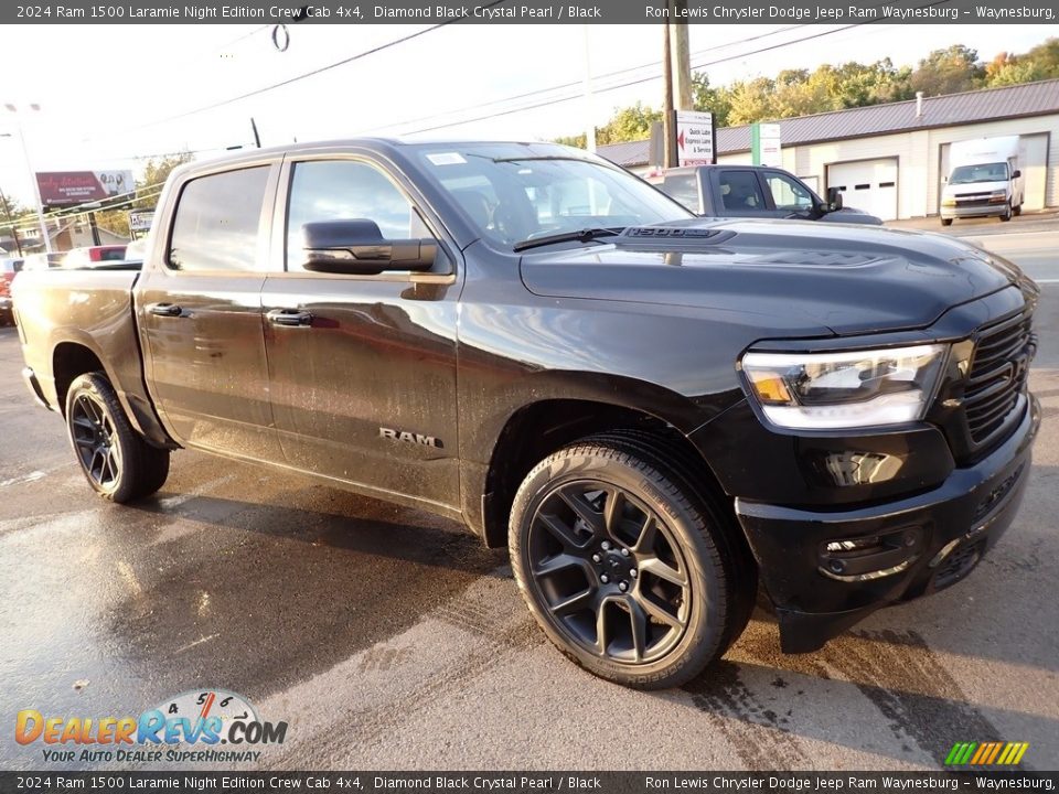 2024 Ram 1500 Laramie Night Edition Crew Cab 4x4 Diamond Black Crystal Pearl / Black Photo #8