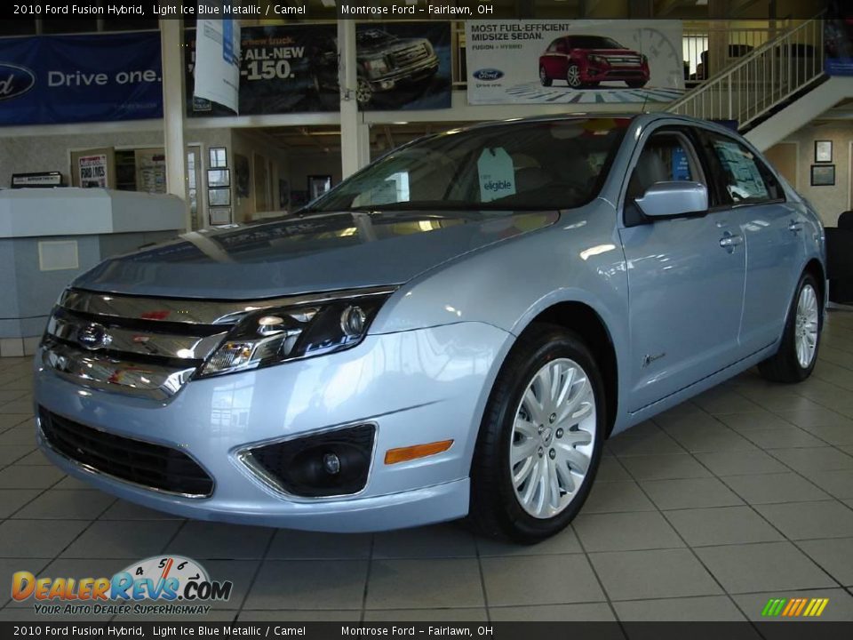 2010 Ford Fusion Hybrid Light Ice Blue Metallic / Camel Photo #1