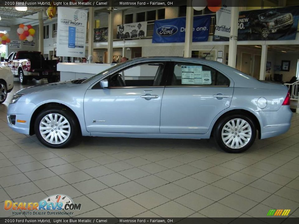 2010 Ford Fusion Hybrid Light Ice Blue Metallic / Camel Photo #2