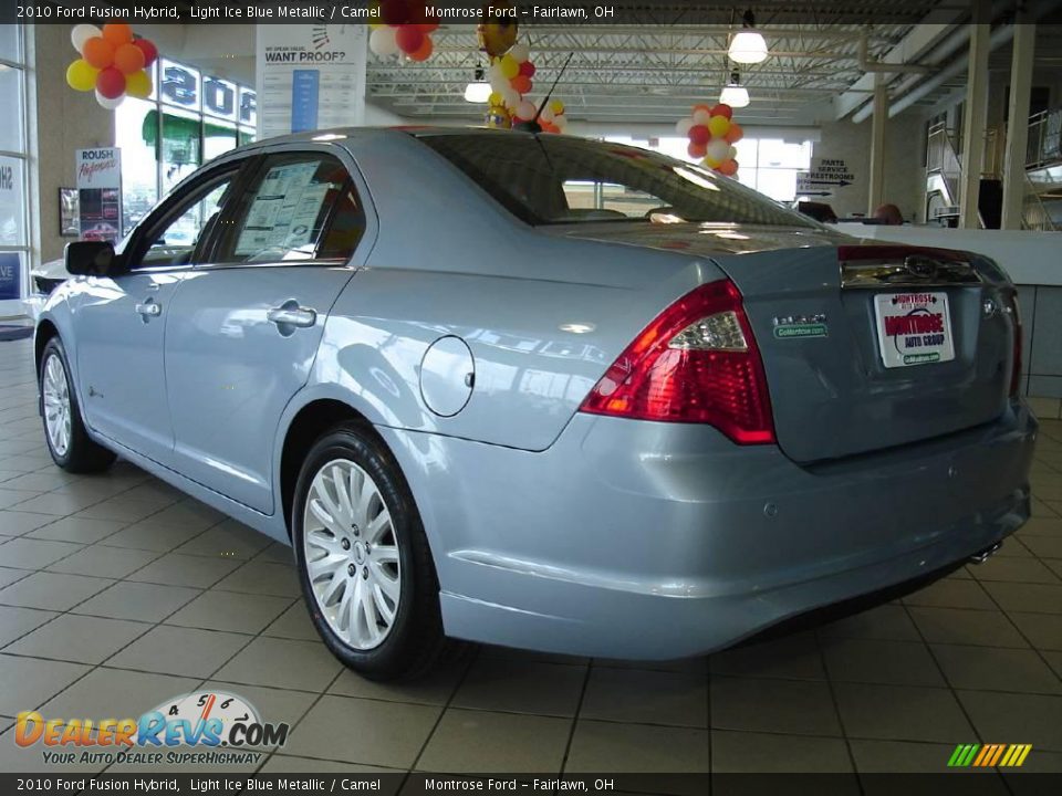 2010 Ford Fusion Hybrid Light Ice Blue Metallic / Camel Photo #3