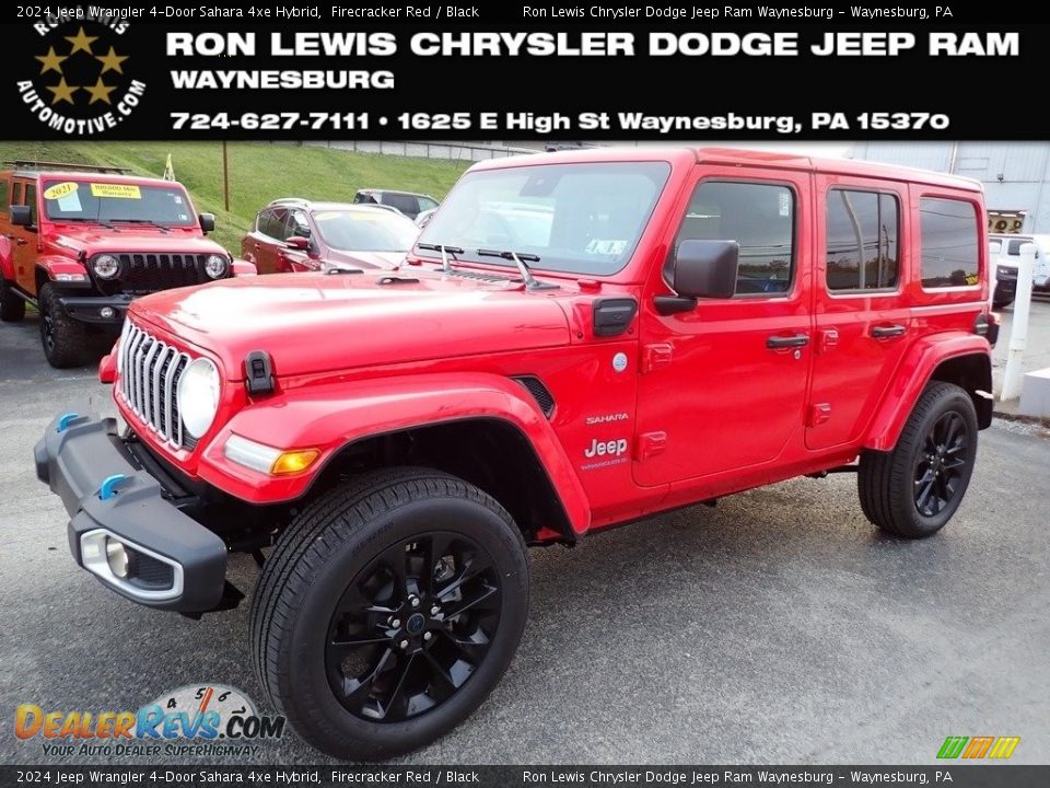 2024 Jeep Wrangler 4-Door Sahara 4xe Hybrid Firecracker Red / Black Photo #1