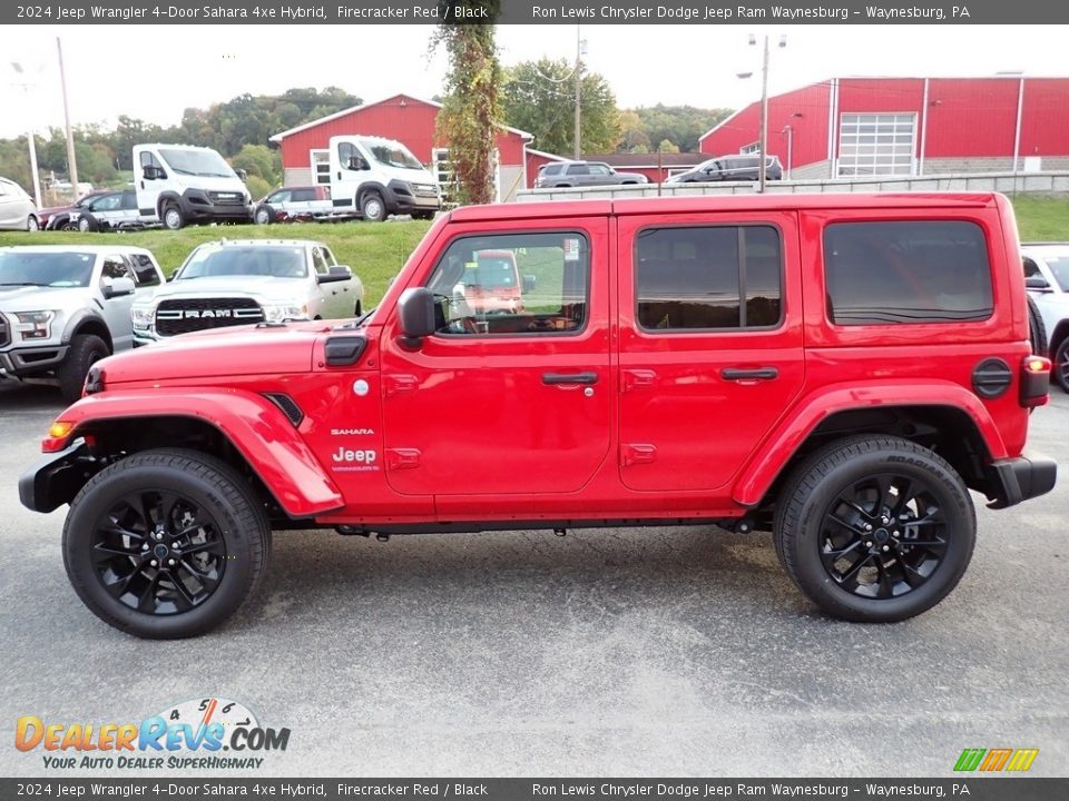 Firecracker Red 2024 Jeep Wrangler 4-Door Sahara 4xe Hybrid Photo #2