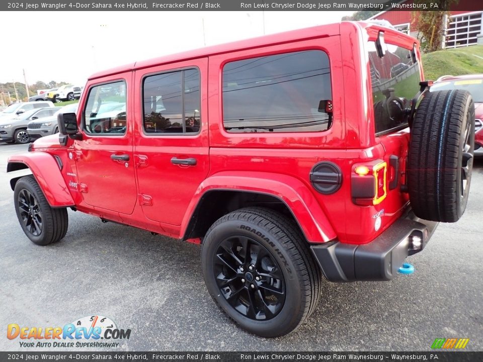 2024 Jeep Wrangler 4-Door Sahara 4xe Hybrid Firecracker Red / Black Photo #3