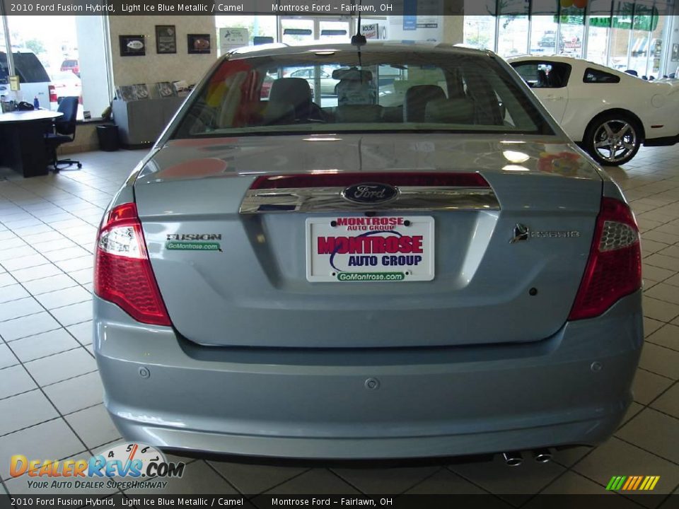 2010 Ford Fusion Hybrid Light Ice Blue Metallic / Camel Photo #4