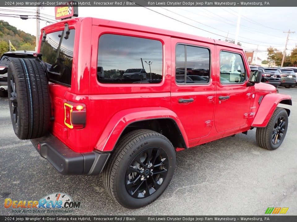 Firecracker Red 2024 Jeep Wrangler 4-Door Sahara 4xe Hybrid Photo #6