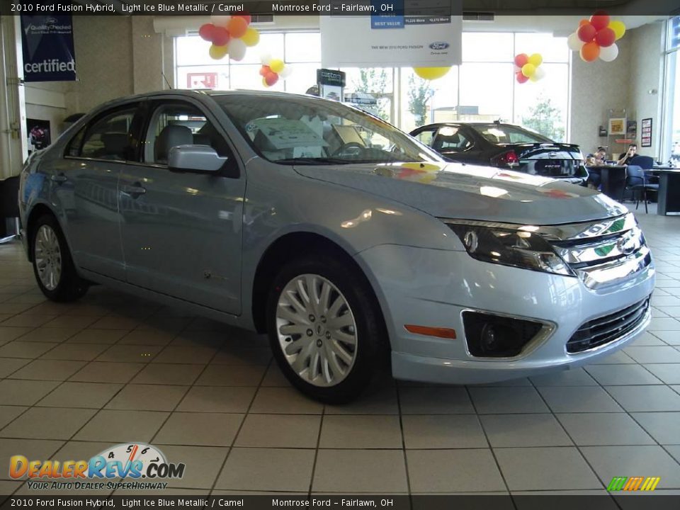 2010 Ford Fusion Hybrid Light Ice Blue Metallic / Camel Photo #7