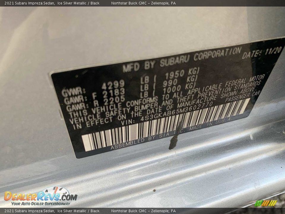 2021 Subaru Impreza Sedan Ice Silver Metallic / Black Photo #30