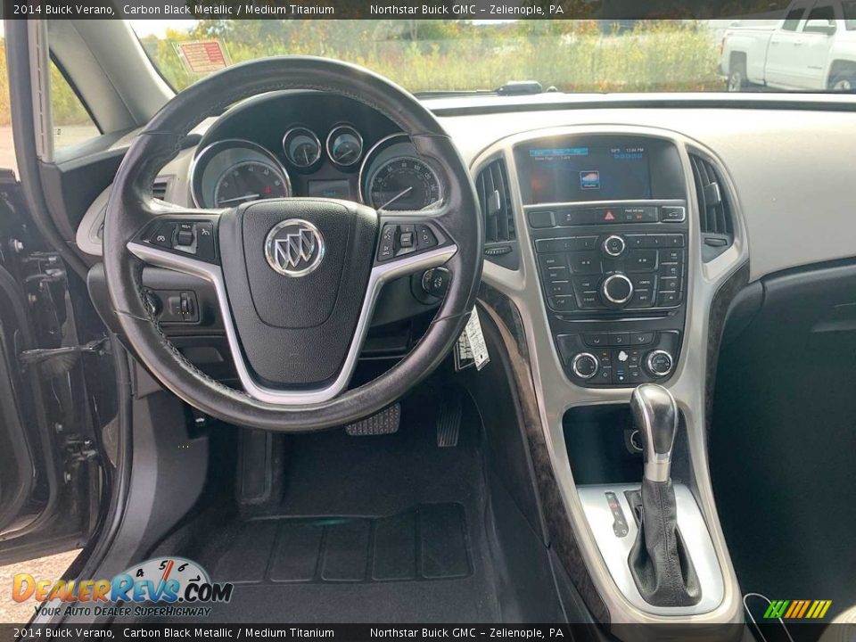 2014 Buick Verano Carbon Black Metallic / Medium Titanium Photo #18