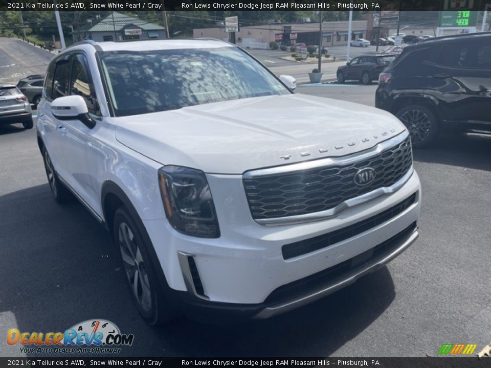 2021 Kia Telluride S AWD Snow White Pearl / Gray Photo #1