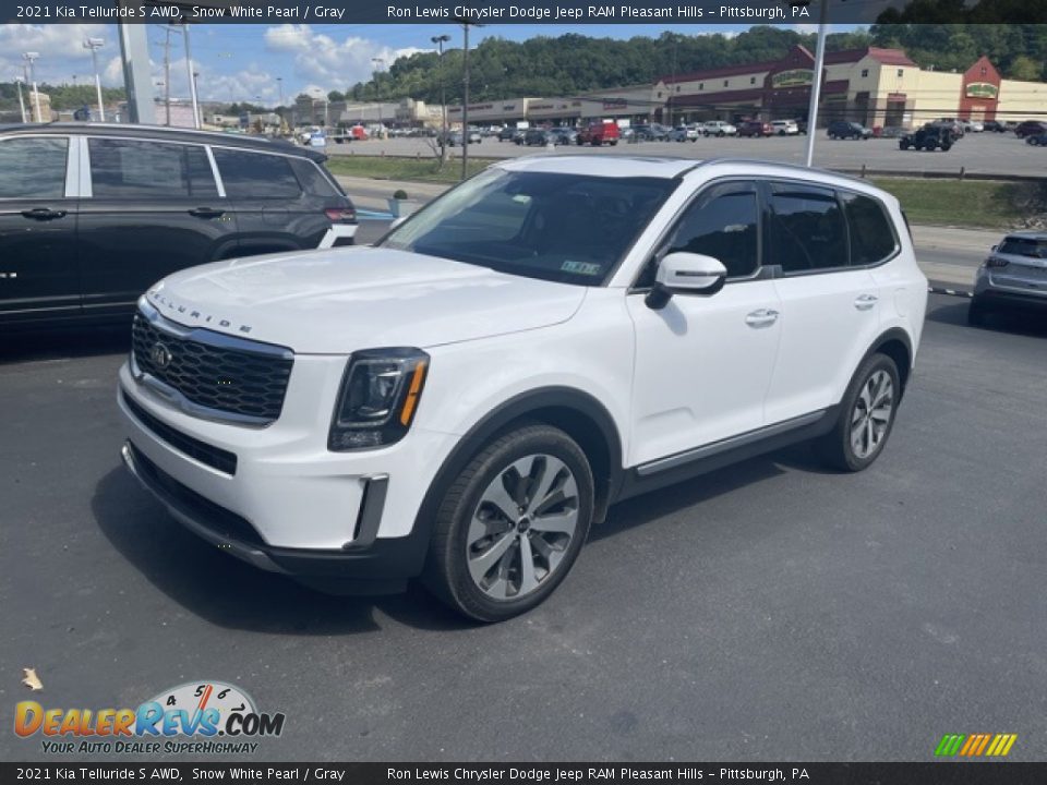 2021 Kia Telluride S AWD Snow White Pearl / Gray Photo #5