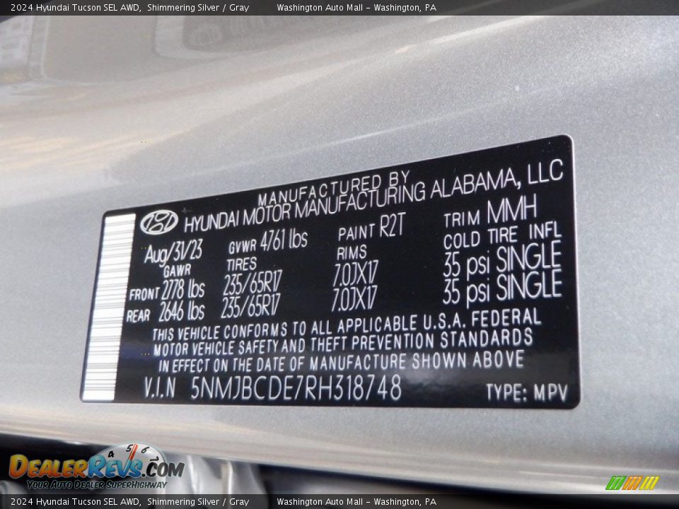 2024 Hyundai Tucson SEL AWD Shimmering Silver / Gray Photo #32