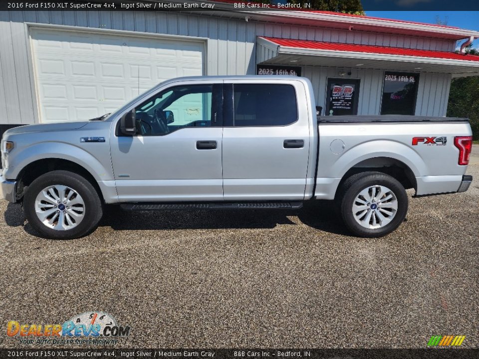 2016 Ford F150 XLT SuperCrew 4x4 Ingot Silver / Medium Earth Gray Photo #2