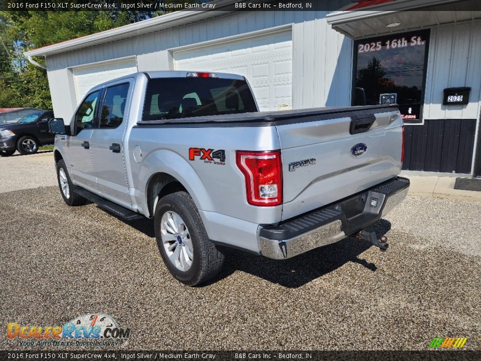 2016 Ford F150 XLT SuperCrew 4x4 Ingot Silver / Medium Earth Gray Photo #3