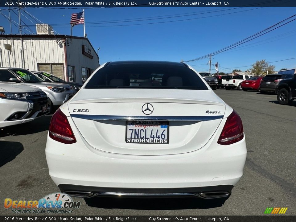 2016 Mercedes-Benz C 300 4Matic Sedan Polar White / Silk Beige/Black Photo #5