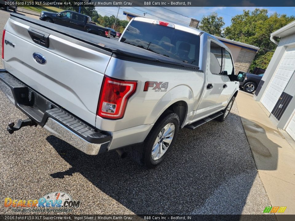 2016 Ford F150 XLT SuperCrew 4x4 Ingot Silver / Medium Earth Gray Photo #5