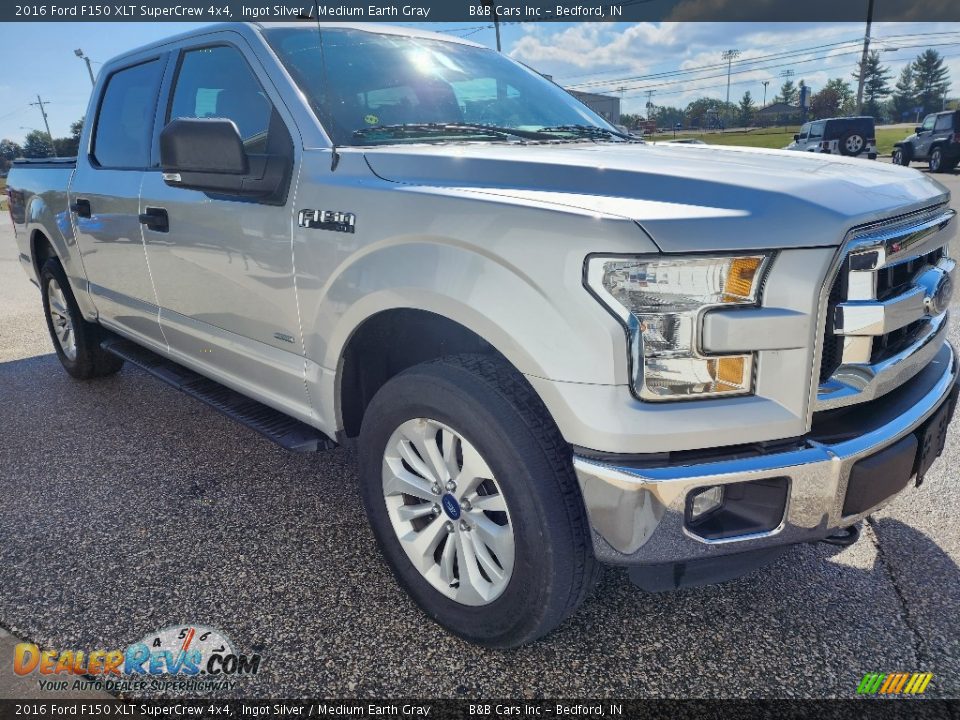 2016 Ford F150 XLT SuperCrew 4x4 Ingot Silver / Medium Earth Gray Photo #7