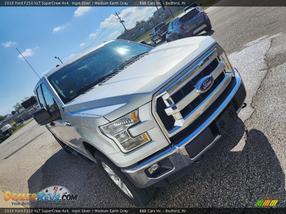 2016 Ford F150 XLT SuperCrew 4x4 Ingot Silver / Medium Earth Gray Photo #8