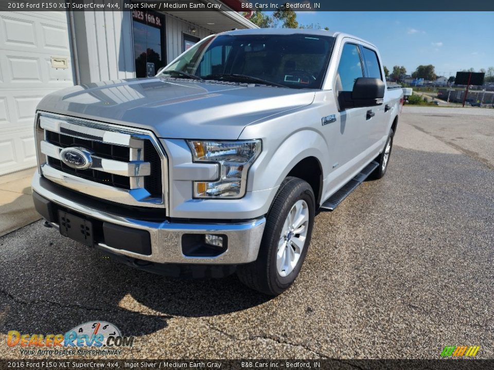 2016 Ford F150 XLT SuperCrew 4x4 Ingot Silver / Medium Earth Gray Photo #9