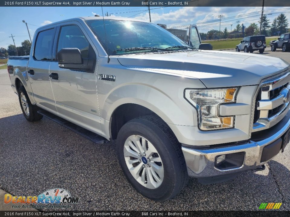 2016 Ford F150 XLT SuperCrew 4x4 Ingot Silver / Medium Earth Gray Photo #30