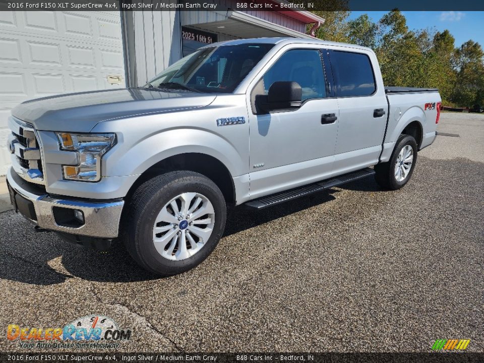 2016 Ford F150 XLT SuperCrew 4x4 Ingot Silver / Medium Earth Gray Photo #31