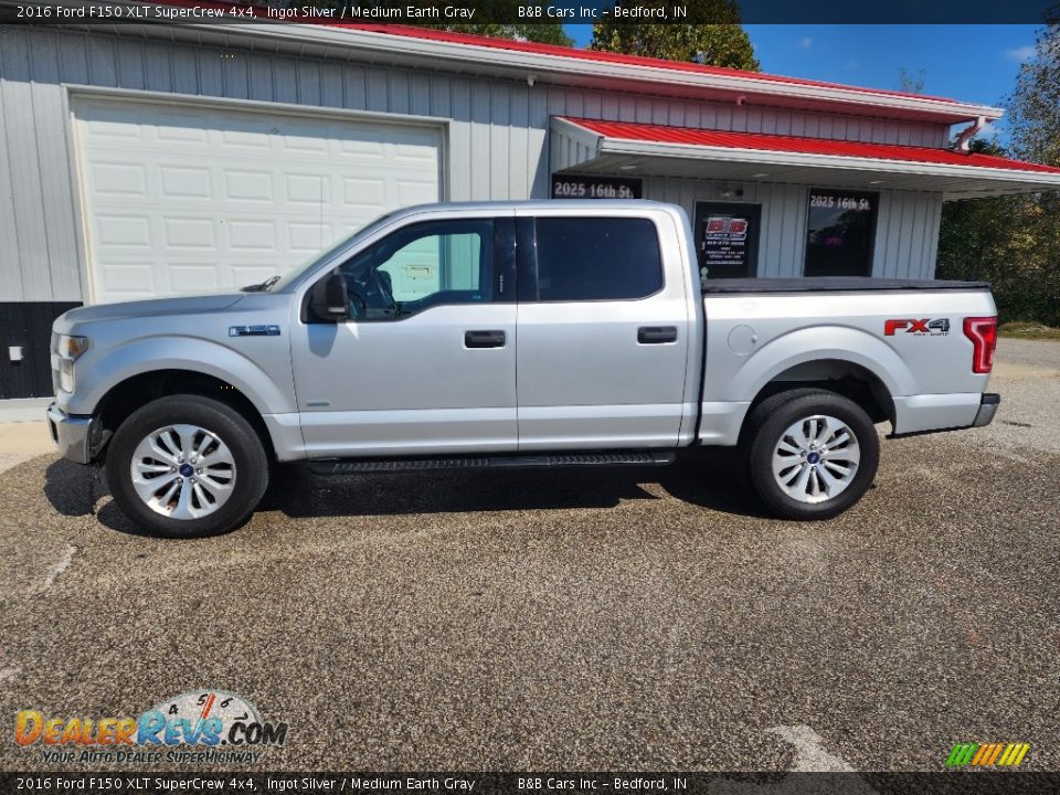 2016 Ford F150 XLT SuperCrew 4x4 Ingot Silver / Medium Earth Gray Photo #32