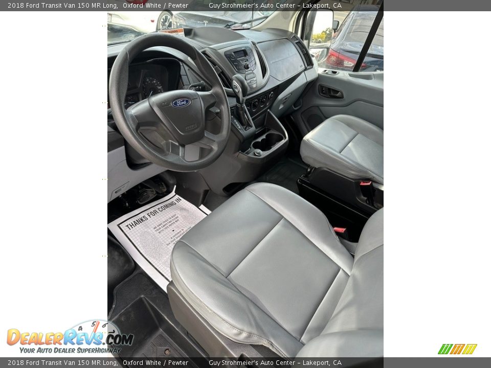 Pewter Interior - 2018 Ford Transit Van 150 MR Long Photo #9