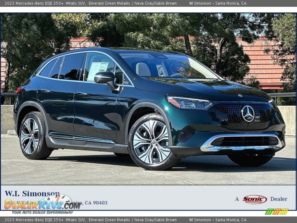 2023 Mercedes-Benz EQE 350+ 4Matic SUV Emerald Green Metallic / Neva Gray/Sable Brown Photo #1