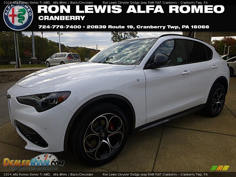 2024 Alfa Romeo Stelvio Ti AWD Alfa White / Black/Chocolate Photo #1