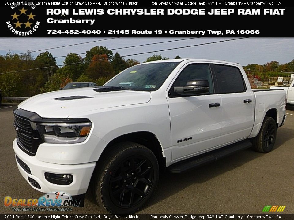 2024 Ram 1500 Laramie Night Edition Crew Cab 4x4 Bright White / Black Photo #1