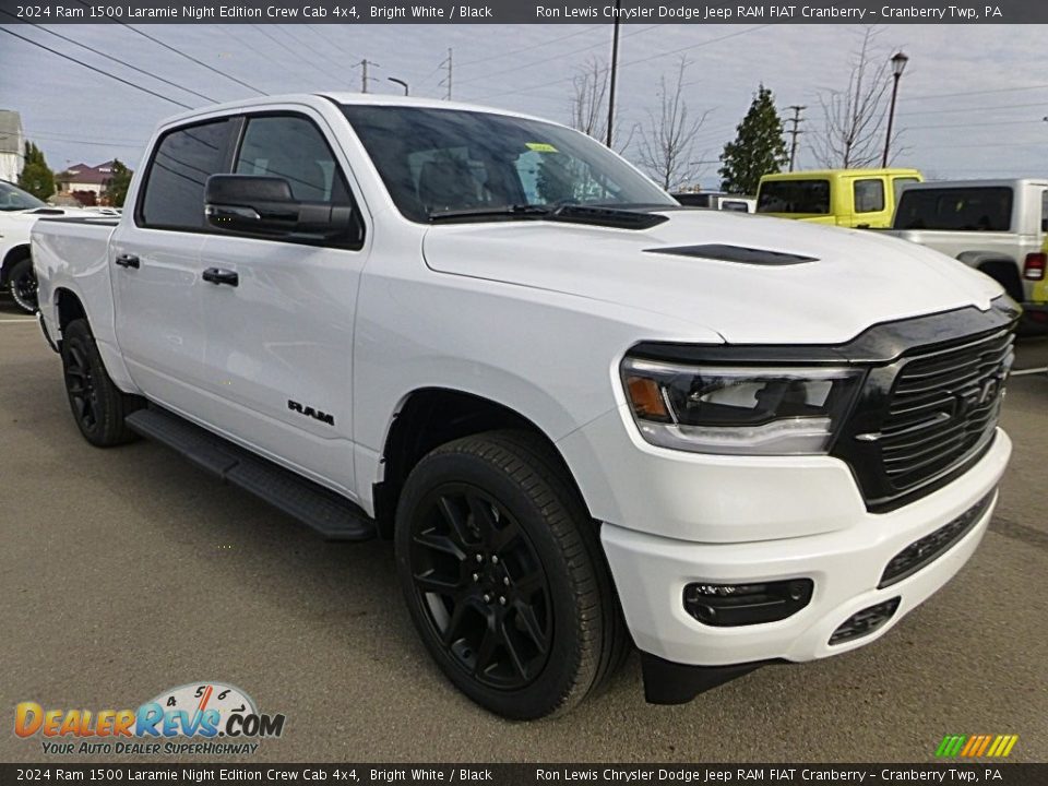 2024 Ram 1500 Laramie Night Edition Crew Cab 4x4 Bright White / Black Photo #7