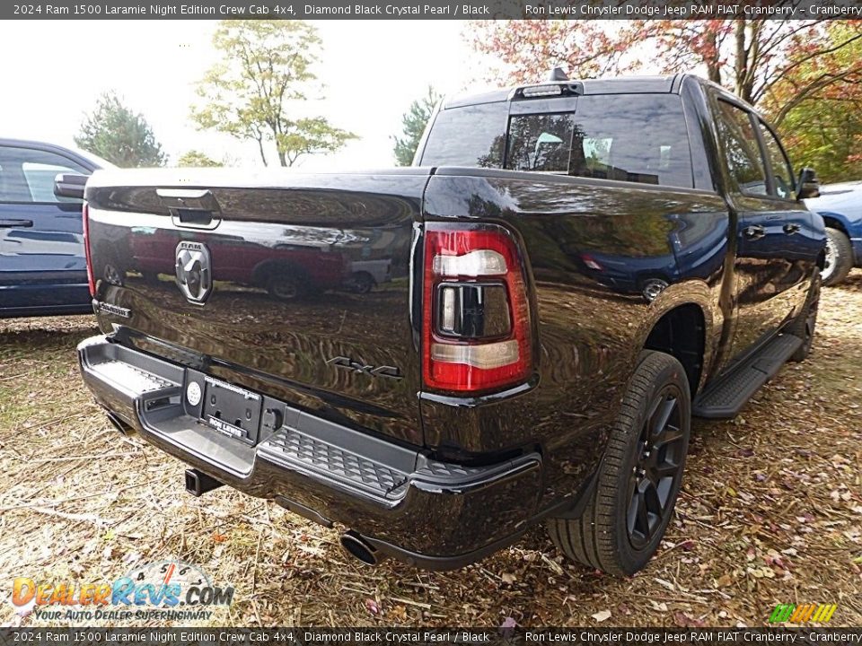 2024 Ram 1500 Laramie Night Edition Crew Cab 4x4 Diamond Black Crystal Pearl / Black Photo #4