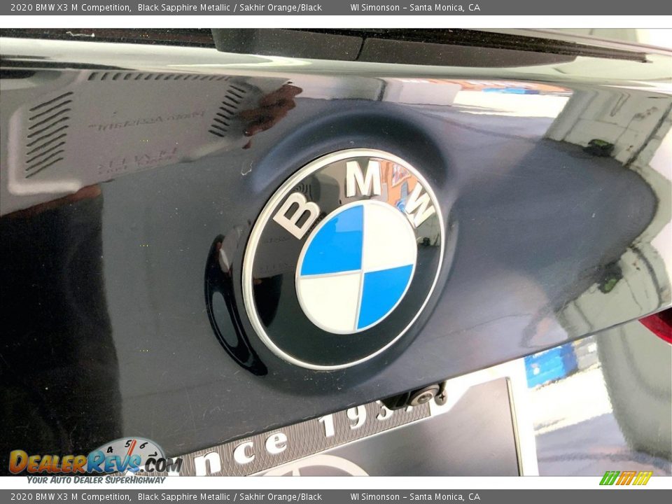 2020 BMW X3 M Competition Black Sapphire Metallic / Sakhir Orange/Black Photo #7