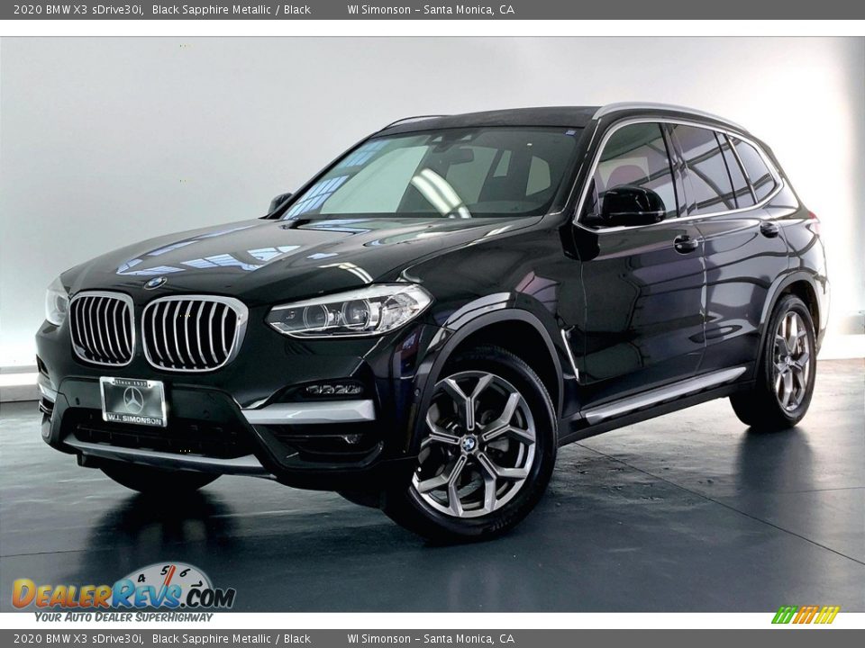 2020 BMW X3 sDrive30i Black Sapphire Metallic / Black Photo #12