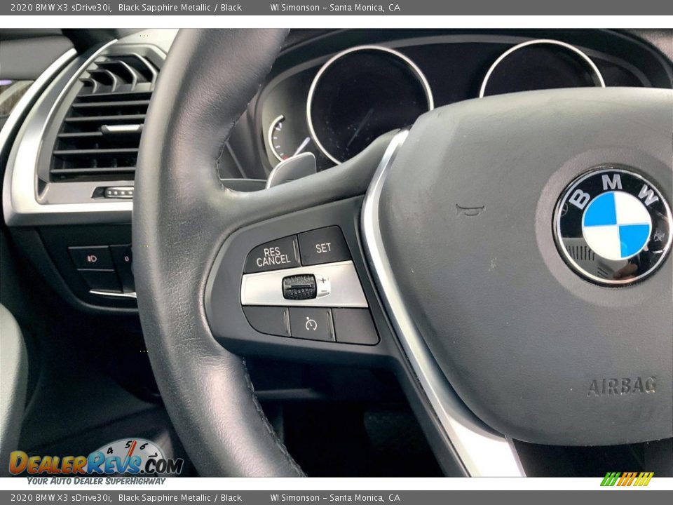 2020 BMW X3 sDrive30i Black Sapphire Metallic / Black Photo #21